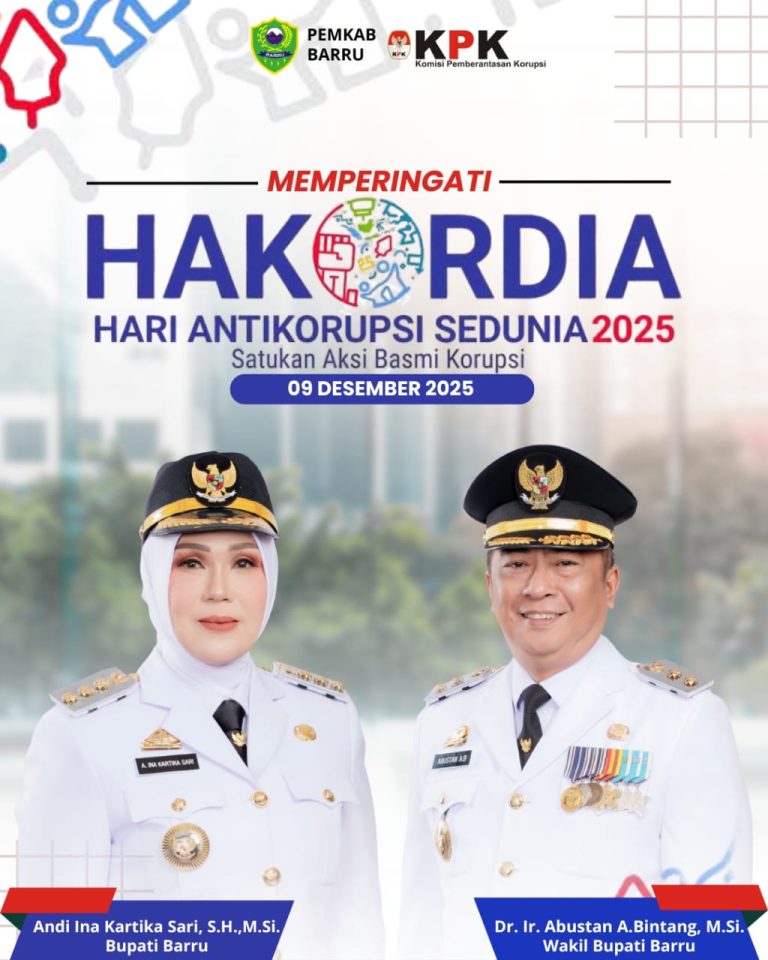 Pemerintah Kabupaten Barru menyampaikan selamat memperingati Hari Antikorupsi Sedunia 2025