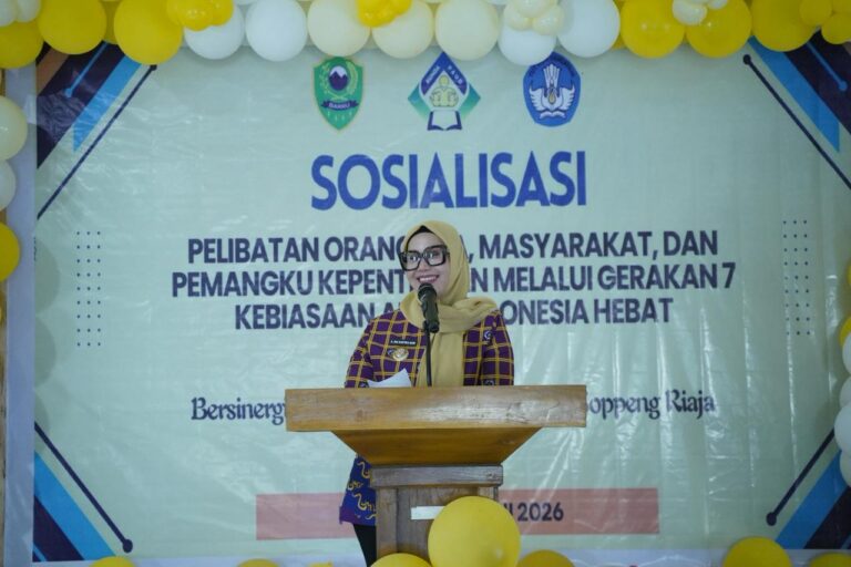 Bupati Barru Buka Sosialisasi Gerakan 7 Kebiasaan Anak Indonesia Hebat di Soppeng Riaja